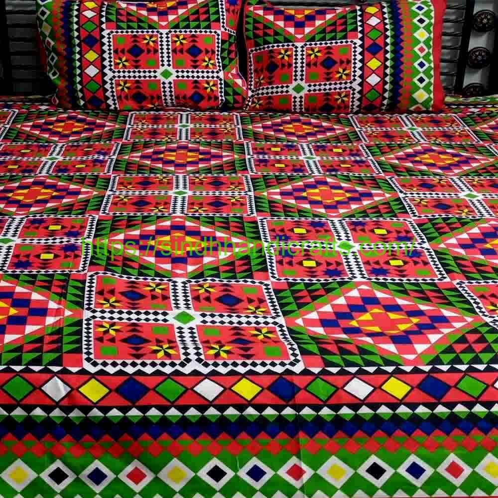 RIlli Block Print Bed Sheet 3 Traditional Sindhi bed sheet design
