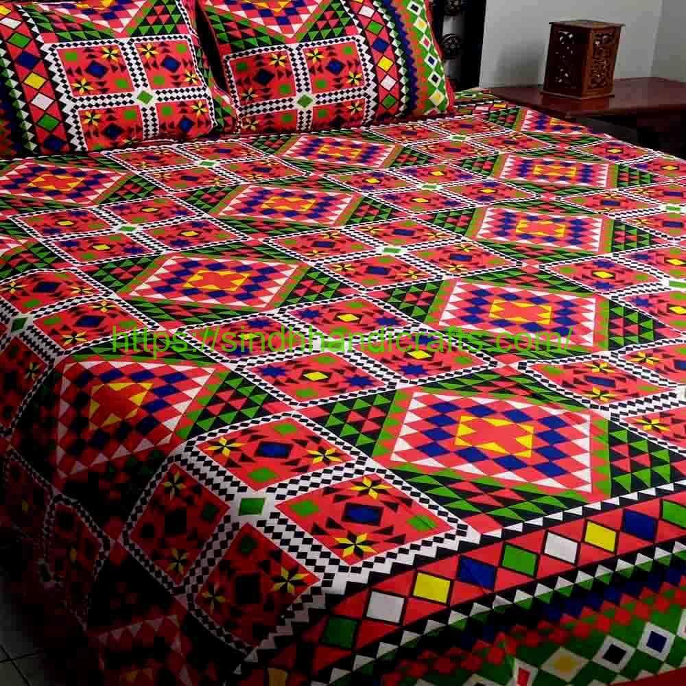 RIlli Block Print Bed Sheet 3 Traditional Sindhi bed sheet design