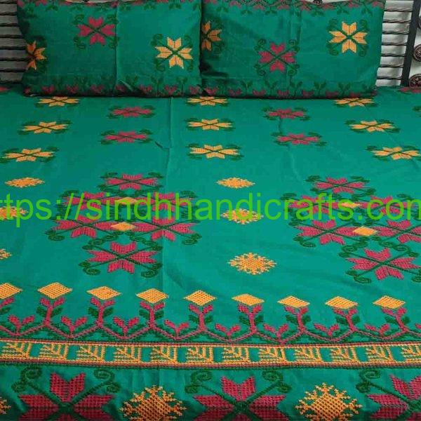 Sindhi Embroidery Bed sheets