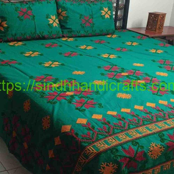 Sindhi Embroidery Bed sheets