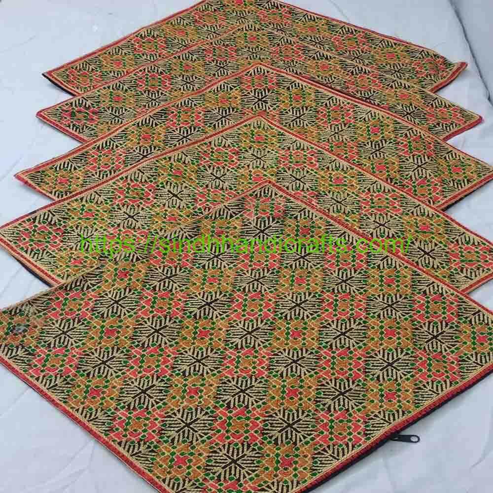 5pc Cushion Cover 4 Colorful Cushion Covers Pakistan with Embroidery