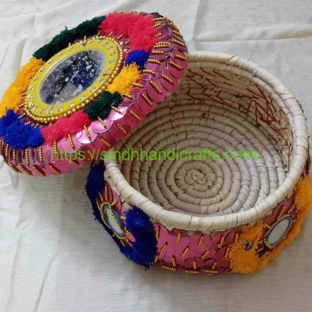 Hot Pot 1b Handcrafted Fancy Hot pot designed with Multicolor Laces & Pom Poms