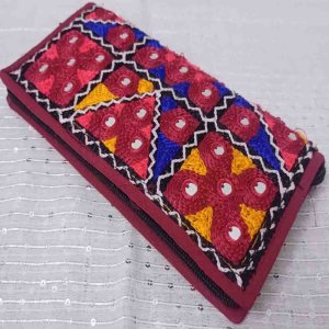 Ladies Purse with Multi-Color Traditional Design