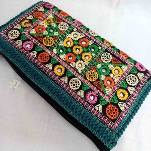 Ladies Purse with Multi-Color Traditional Design