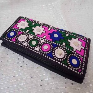 Ladies Purse with Multi-Color Traditional Design
