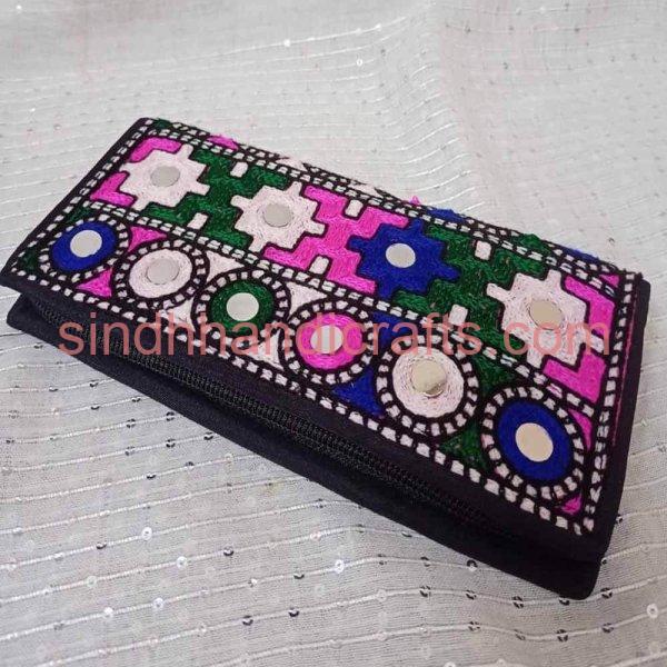 Ladies Purse with Multi-Color Traditional Design