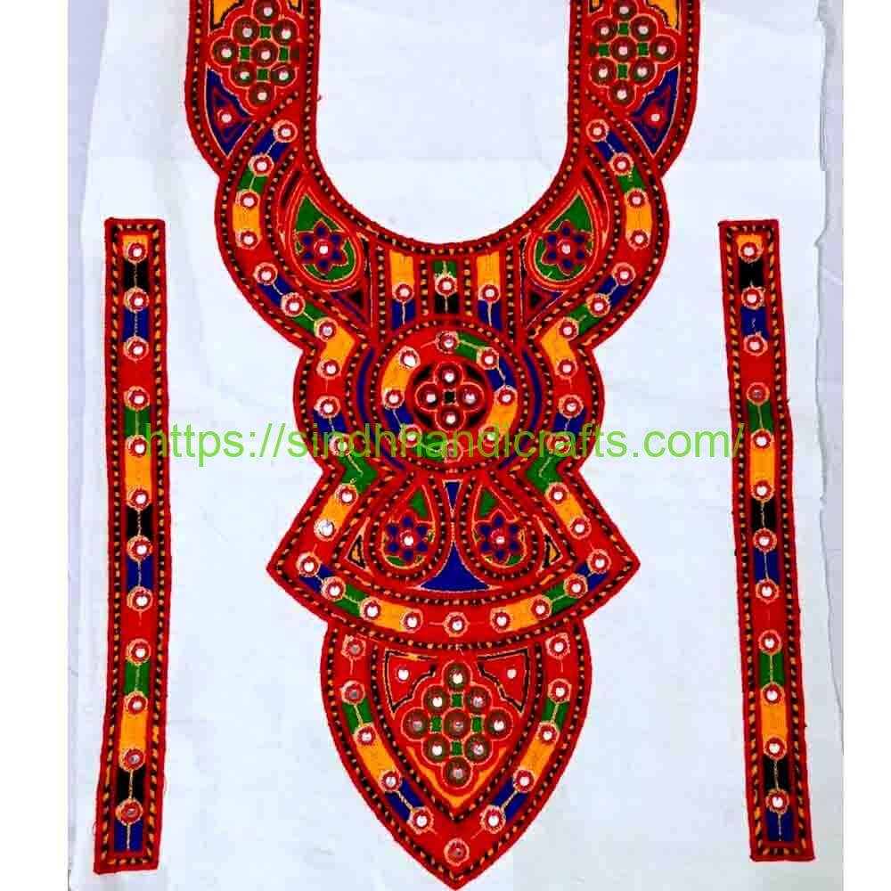 Neck Design Large 17 Sindhi Embroidery Neck Designs with Cuff set