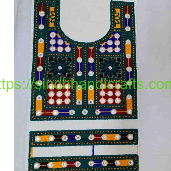 Mirror Work Kurti Neck Design with Cuff set