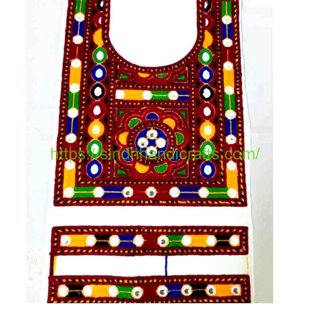 Neck Design Medium 14 Mirror Work Kurti Neck Design with Cuff set