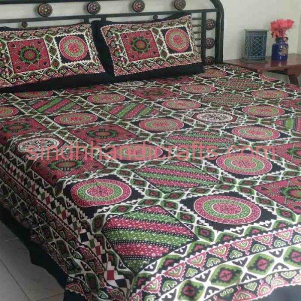 Chunri Bed Sheet Design with 2 Pillow Covers