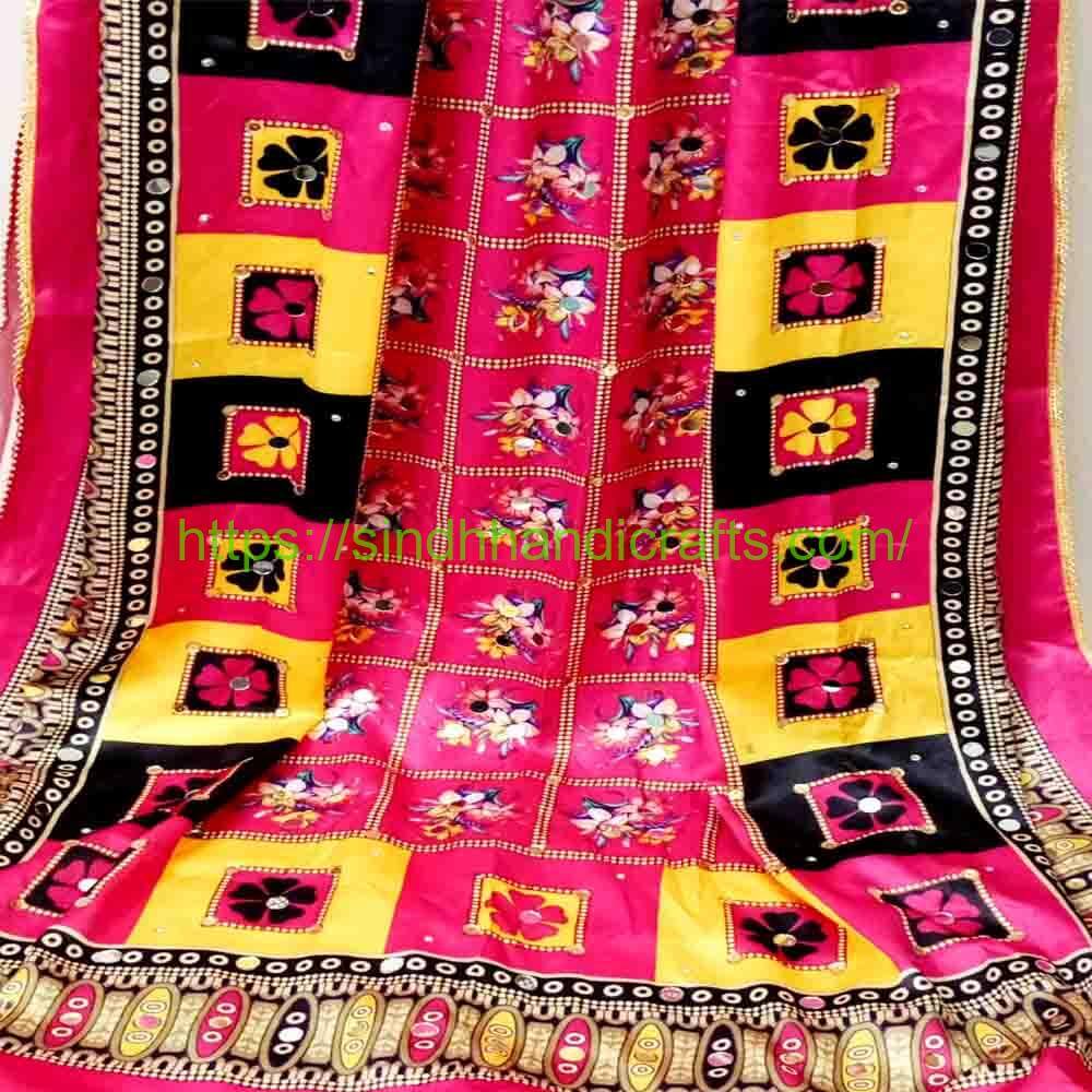 3D Raw Silk Dupatta 4a Mirror Work Dupatta Online Pakistan