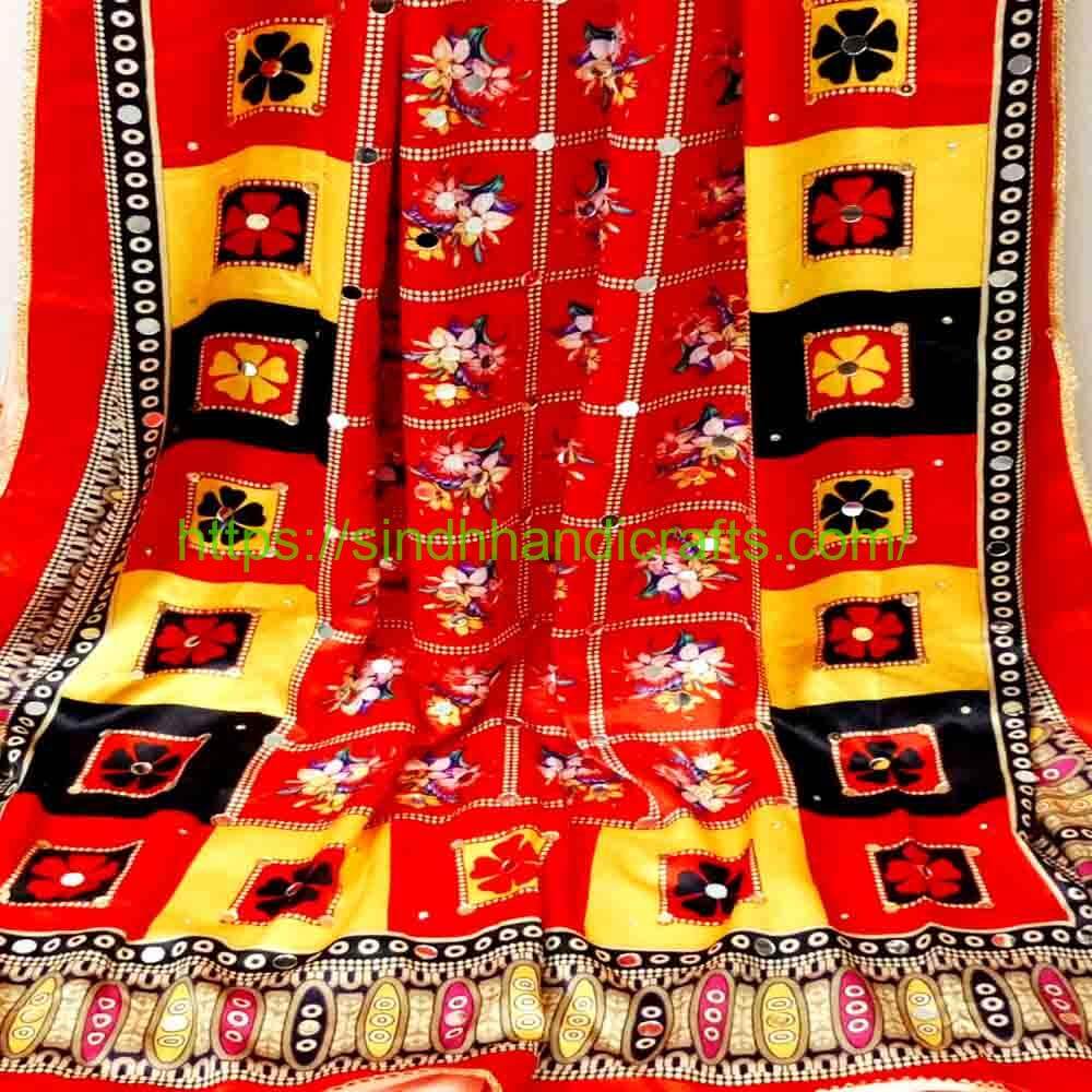 3D Raw Silk Dupatta 7a Artistry Print Dupatta
