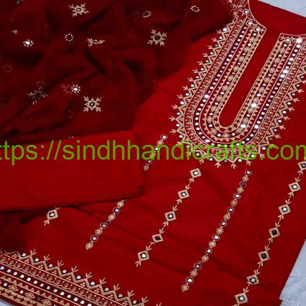 Aesthetic Sindhi Embroidery Dress Design for Girls