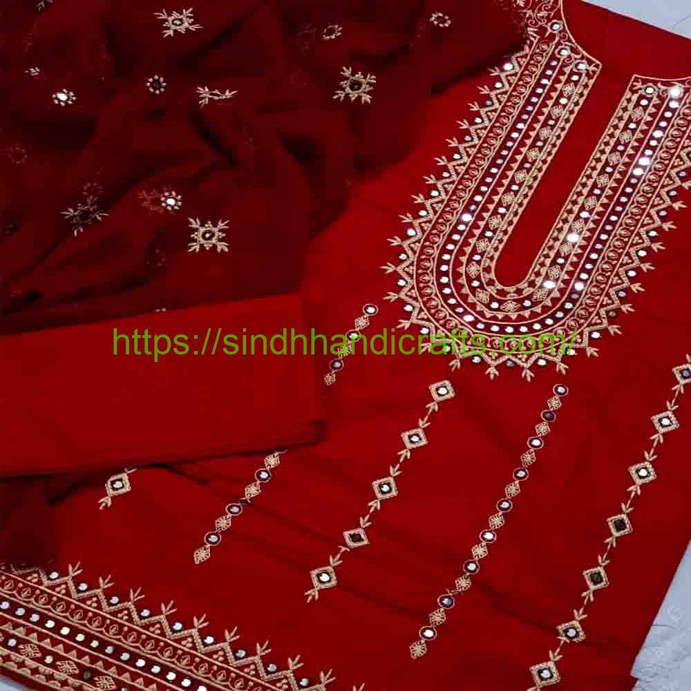 3 Piece Embroidered Dress for Women 28 Aesthetic Sindhi Embroidery Dress Design for Girls