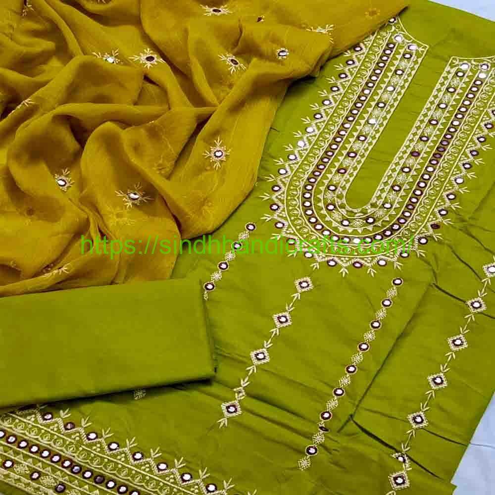 3 Piece Embroidered Dress for Women 29 New Sindhi Embroidery Designs For Girl