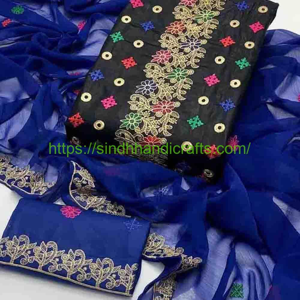 3 Piece Embroidered Dress for Women 8a Fancy Dress for Girls