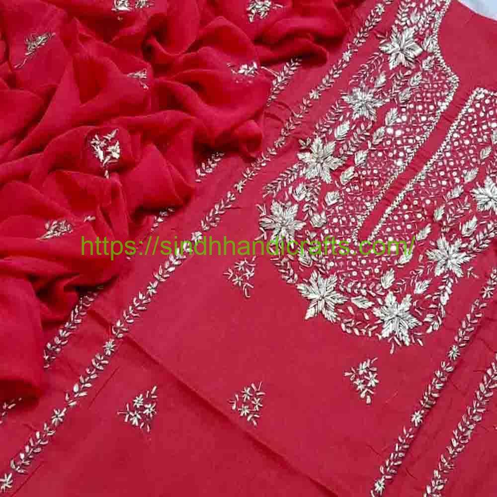 3pc Hand Embroidered Gota Work Suit 5 Magnificent Gota Dress Designs for Girls