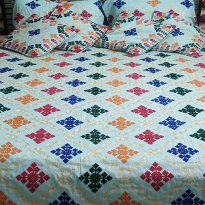 Embroidered Bridal Bed Sheet with Aari Work