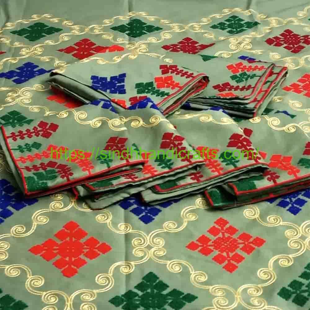 Bridal Bedsheet 2c Embroidered Bridal Bed Sheet with Aari Work