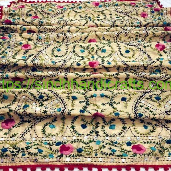 Embroidered Organza Flower Dupatta