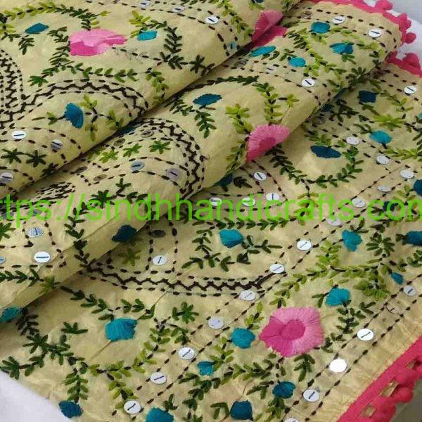 Embroidered Organza Flower Dupatta