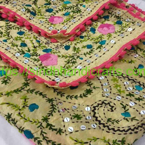 Embroidered Organza Flower Dupatta