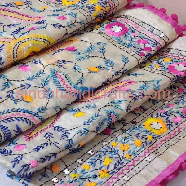 Hand Embroidered Dupatta Design Organza