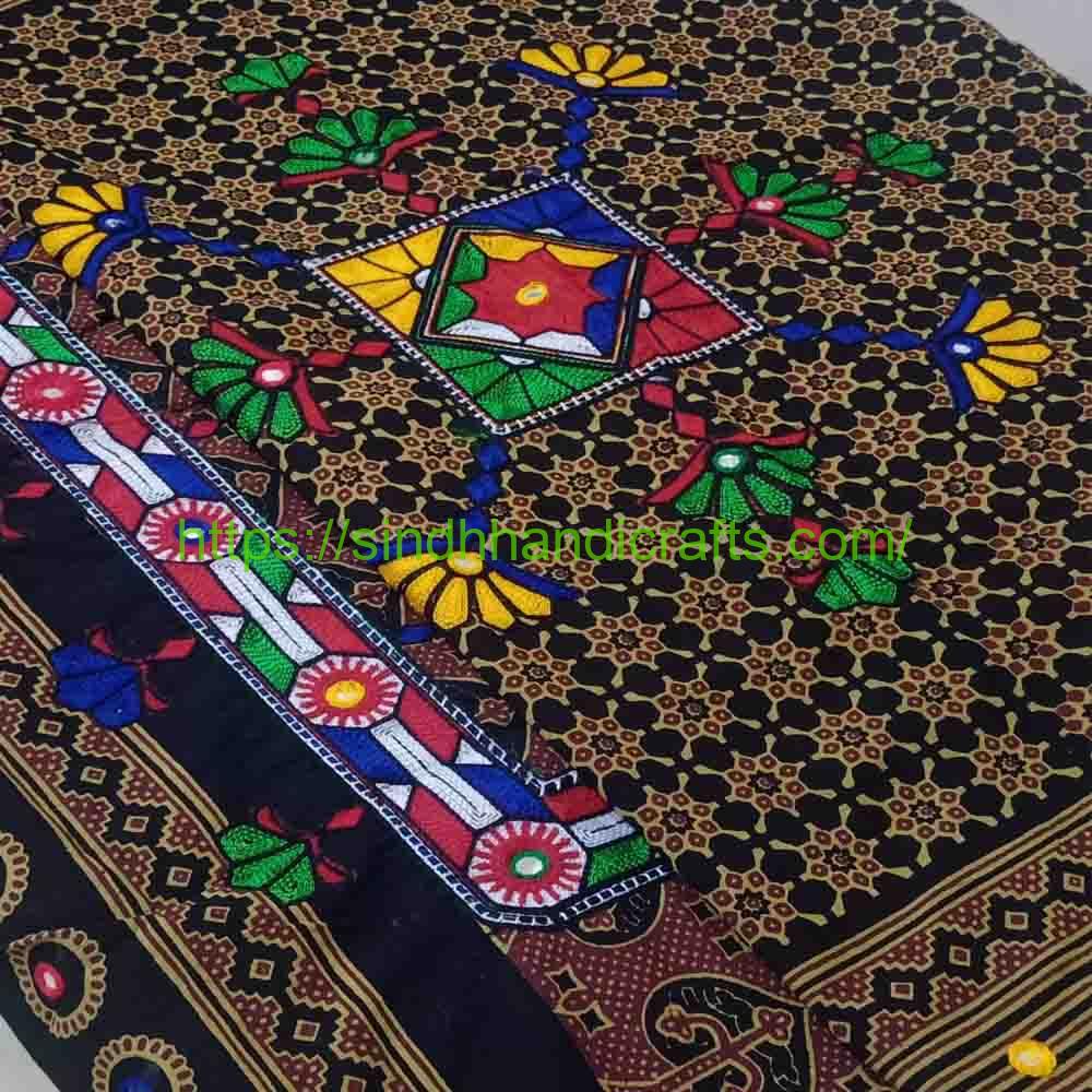 Sindhi Ajrak Design Thari Marwi Dupatta 1 Impressive Tassel Dupatta