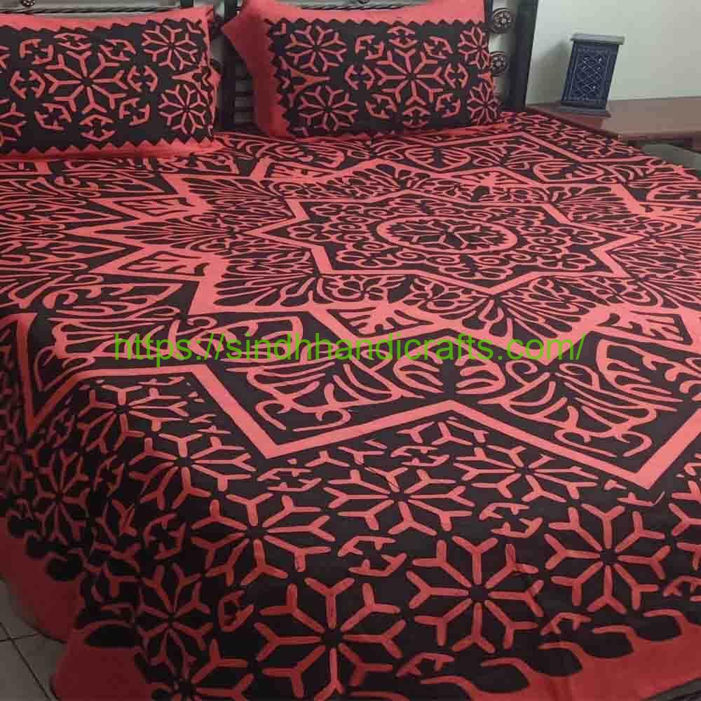 Sindhi Bed Sheet 1b Sindhi Printed Bed Sheets with 2 Pillow Covers