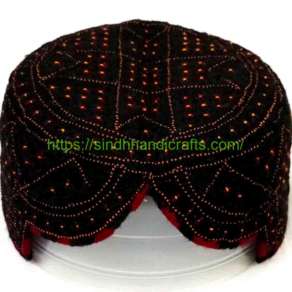 Handmade Sindhi Topi 1a Sindhi Topi Black Color