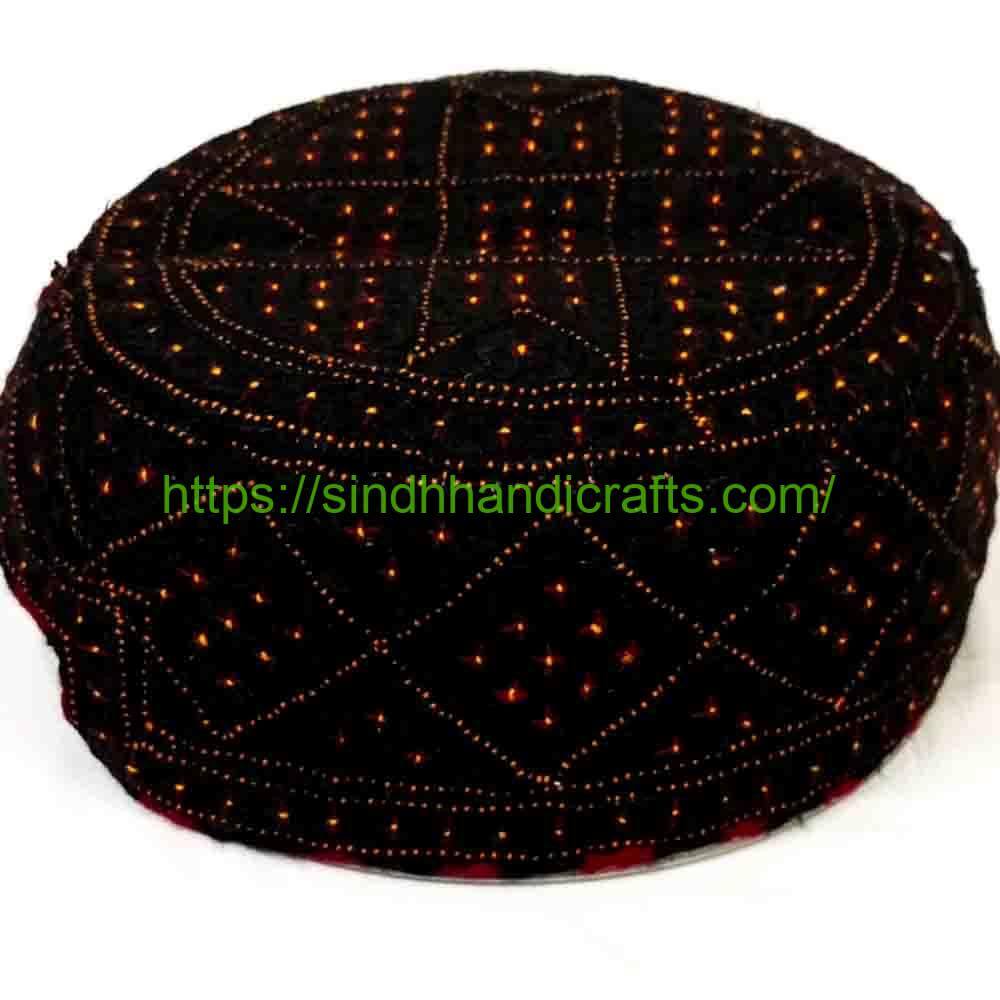 Handmade Sindhi Topi 1b Sindhi Topi Black Color