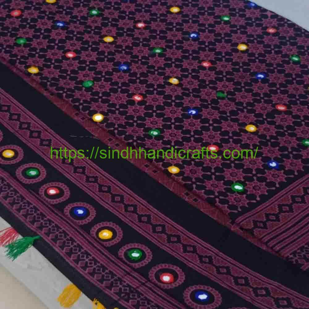 Mirror Work Ajrak Design for women17 Ladies Ajrak Pakistan
