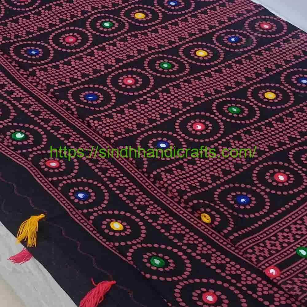Mirror Work Ajrak Design for women18 Pakistani Ajrak with mirror work for women