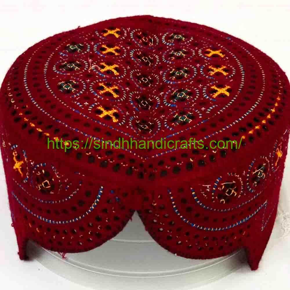 Sindhi Topi 11a Classic Red Sindhi Topi