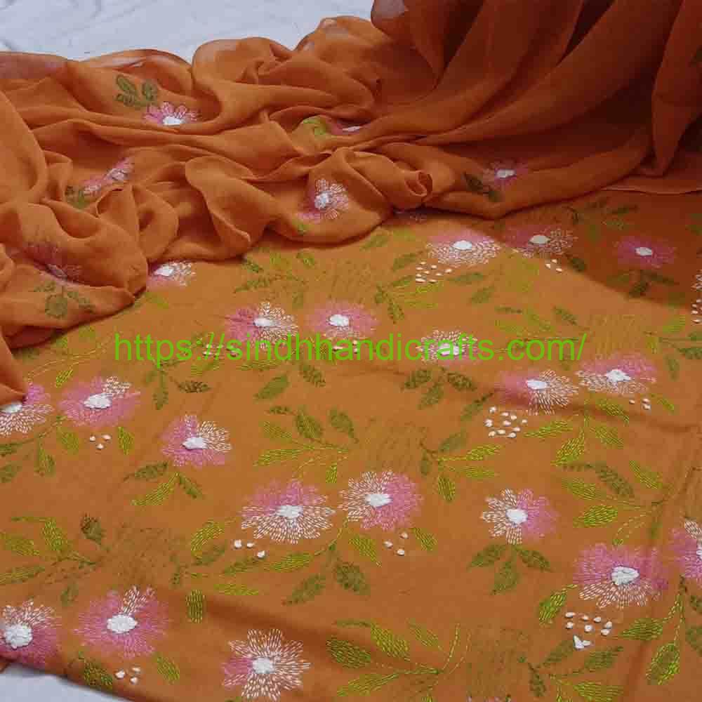 3pc Embroidered Suit 6 Beautiful Hand Embroidery Dress for Women