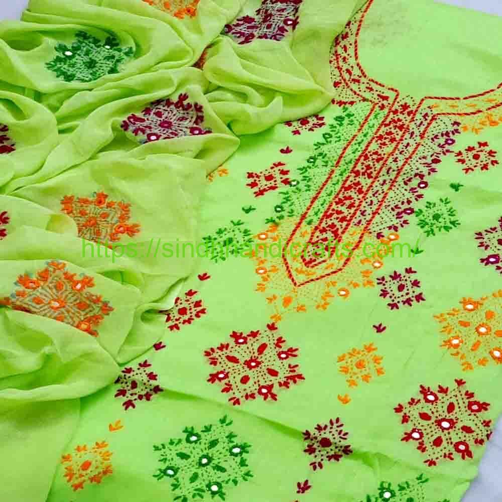 3pc Hand Embroidered Suit 28 New Sindhi Hand Embroidery Design Dress for Women