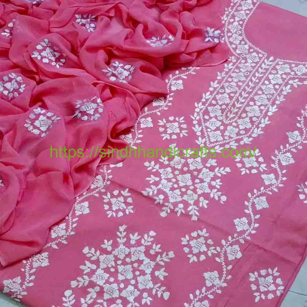 3pc Hand Embroidered Suit 32 Hand Embroidered Lawn Dress for Women