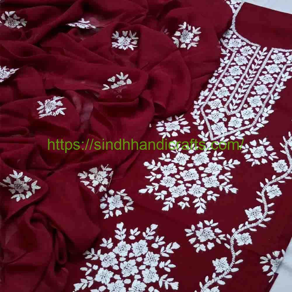 3pc Hand Embroidered Suit 33 Hand Embroidered Lawn Suits for Women