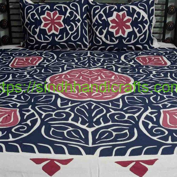 Luxurious Applique Bedsheet (with 2 Pillow Covers)