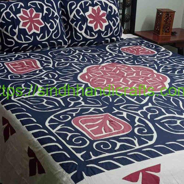 Luxurious Applique Bedsheet (with 2 Pillow Covers)