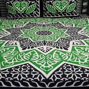 Traditional Bed Sheet Design in Pakistan (with 2 Pillow Covers)