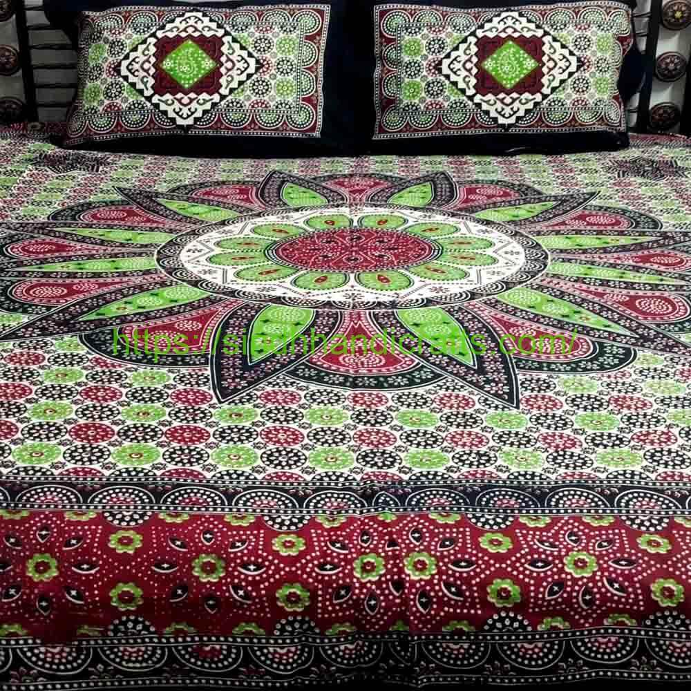 Block Print Bed Sheet 17a Fascinating Bedsheets Online Pakistan (with 2 Pillow Covers)