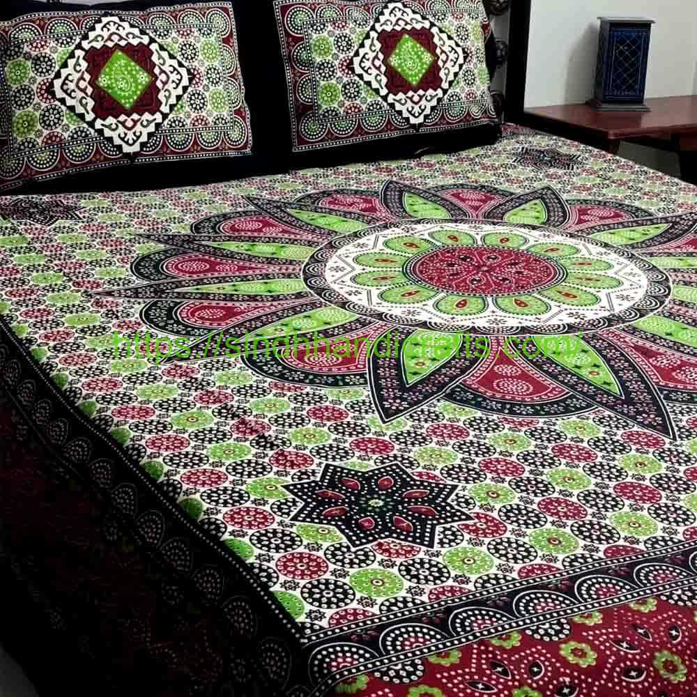 Block Print Bed Sheet 17b Fascinating Bedsheets Online Pakistan (with 2 Pillow Covers)
