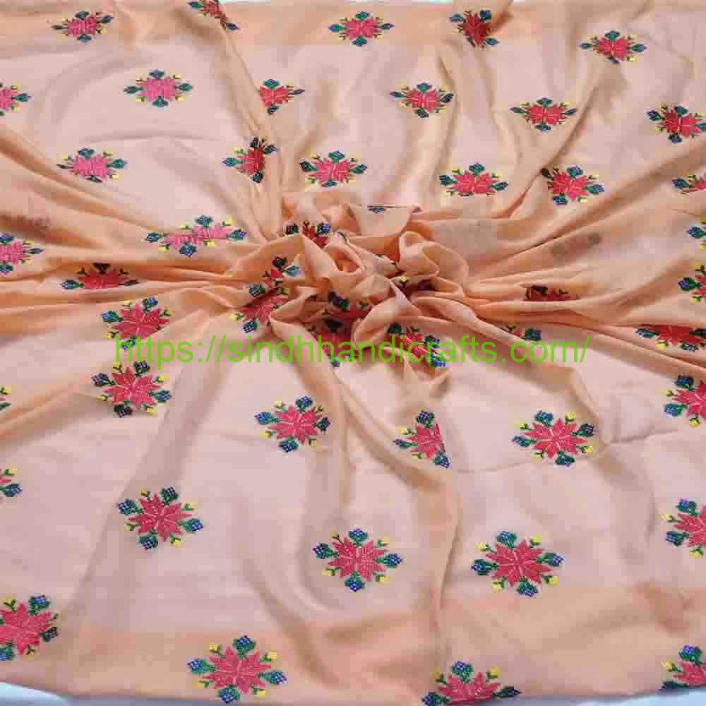 Cross Stitch Embroidered Chadar 12 Floral chadar for women