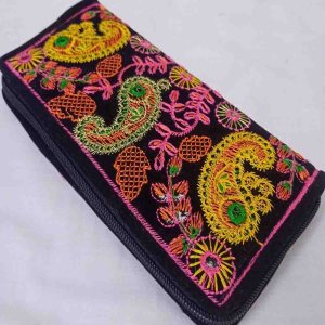 Ladies Purse with Multi-Color Traditional Design