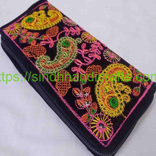 Ladies Purse with Multi-Color Traditional Design