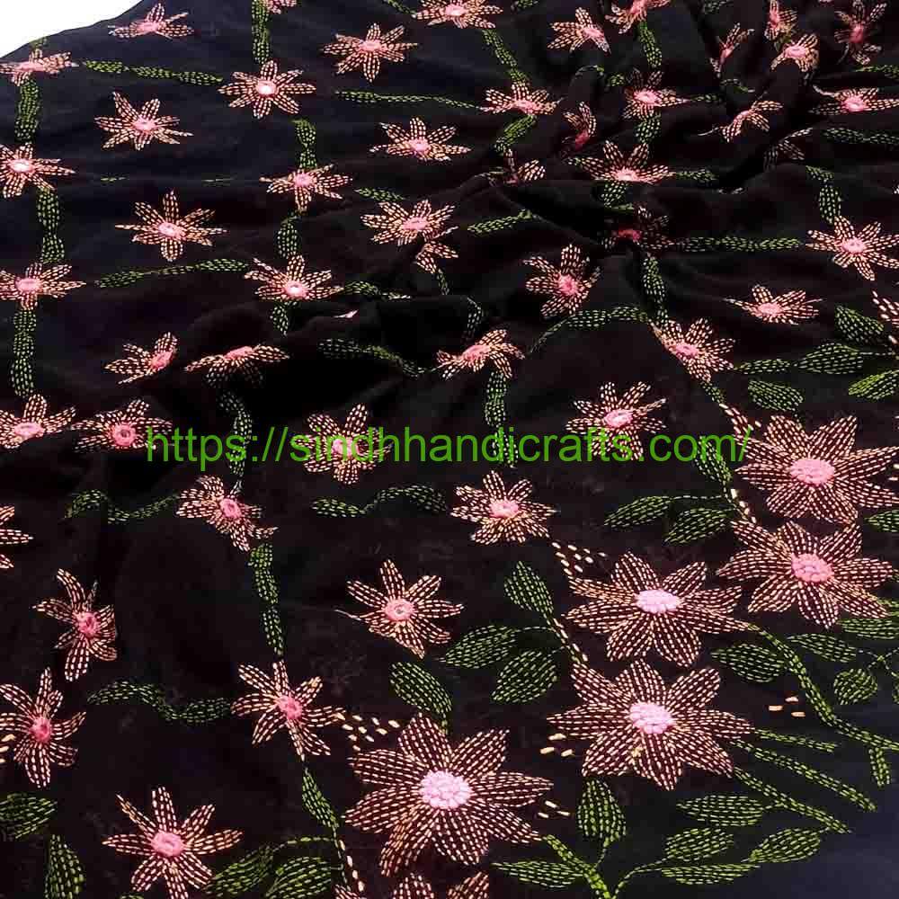 Premium Hand Embroidered Chadar 7a Chadar Flower Design for Ladies