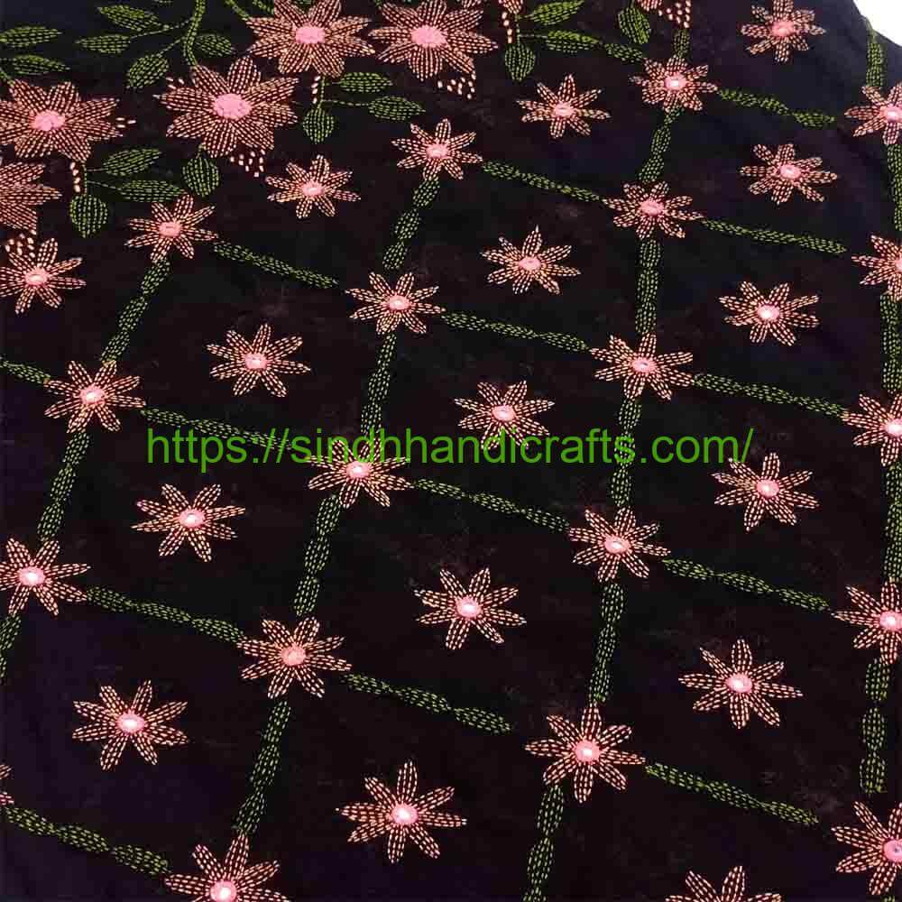 Premium Hand Embroidered Chadar 7b Chadar Flower Design for Ladies