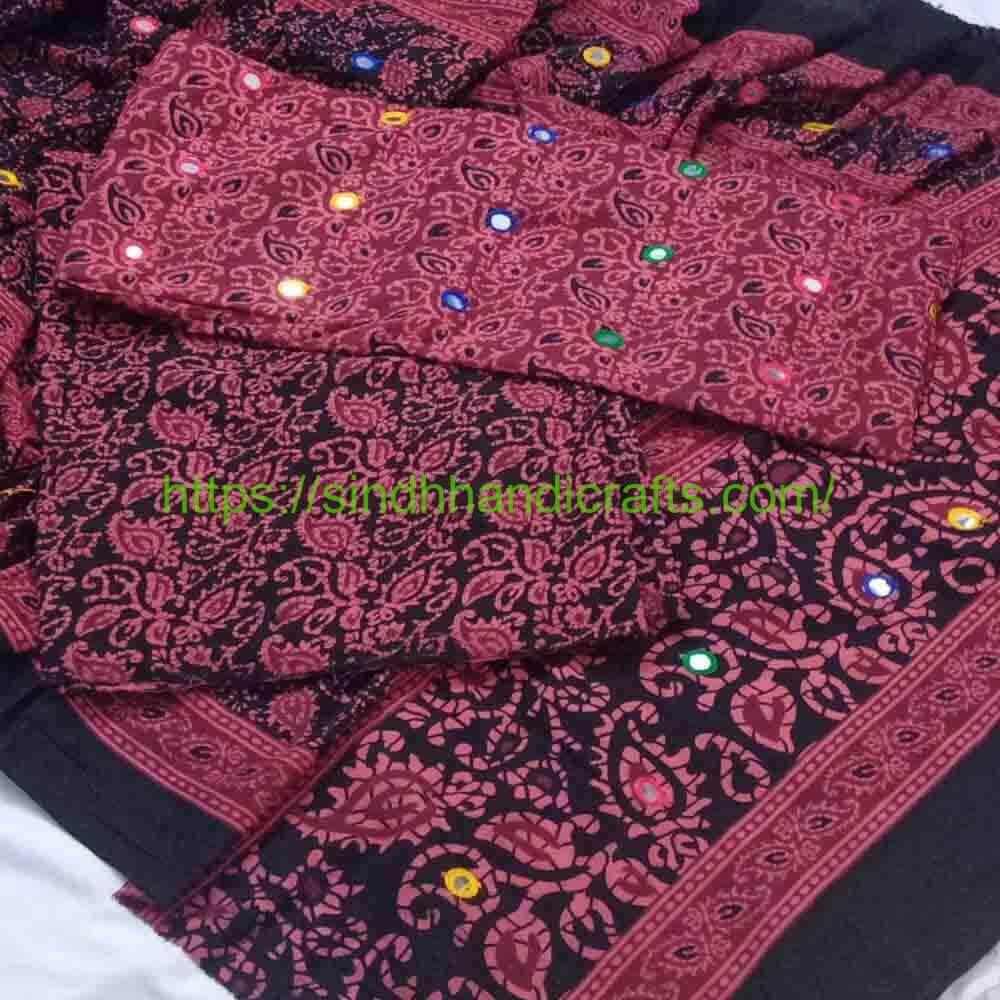 3pc Ajrak Suit 10 3pc Traditional Ajrak Dress Design