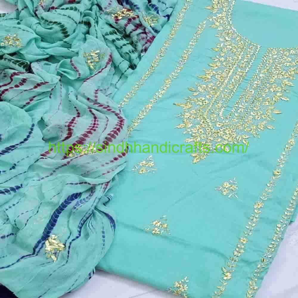 3pc Hand Embroidered Gota Work Suit 2a Exquisite Gota Dress for Women